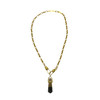 14K Gold Plated Quartz Chain Necklace-Thumbnail