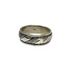 Diagonal Striped 925 Sterling Silver Ring-Back