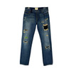 Rugby Ralph Lauren Distressed Plaid Patch Jeans-front