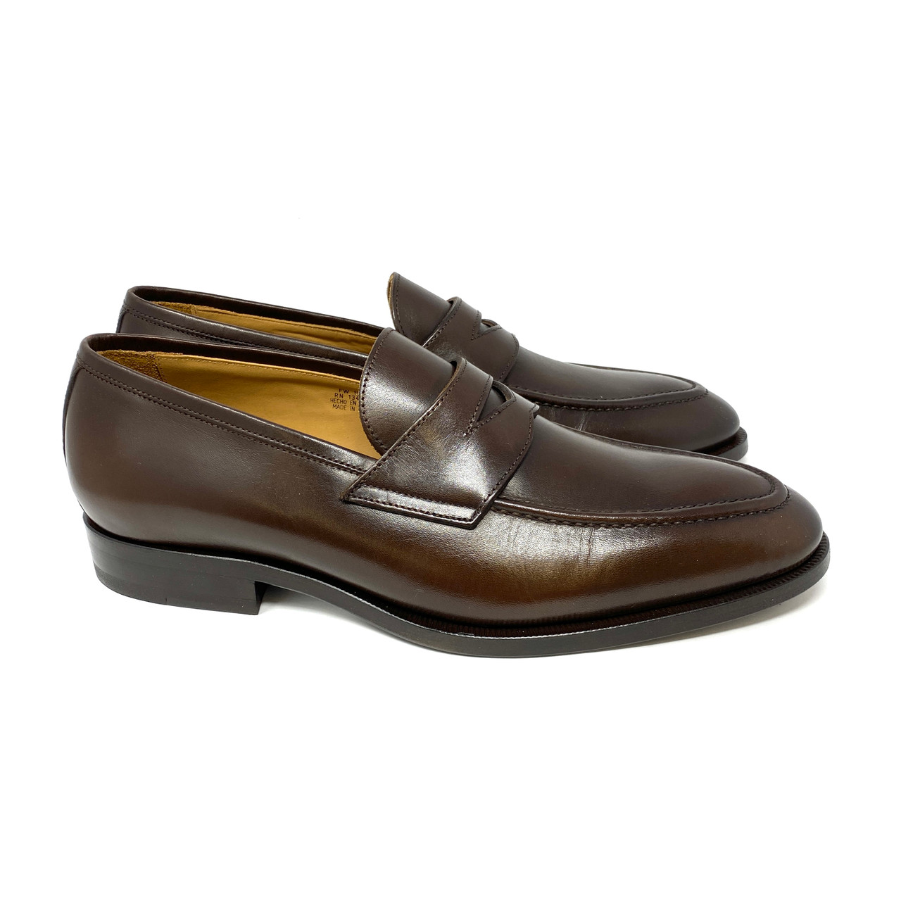 SuitSupply Smooth Brown Leather Penny Loafer
