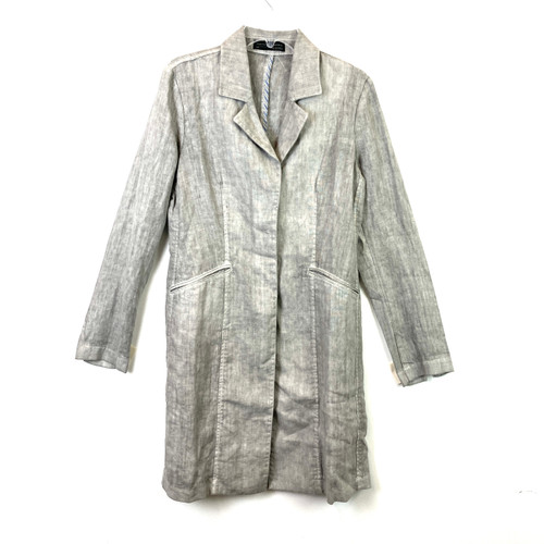 Peruvian Connection Faded Gray Linen Coat-Thumbnail
