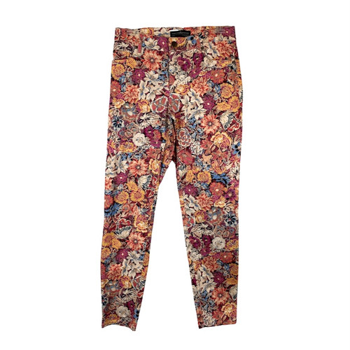 Peruvian Connection Pixelated Floral Skinny Stretch Pants-Thumbnail