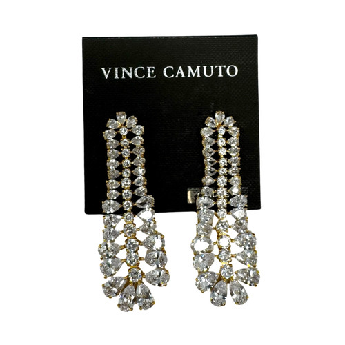 Vince Camuto Rhinestone Gold Drop Earring-Thumbnail