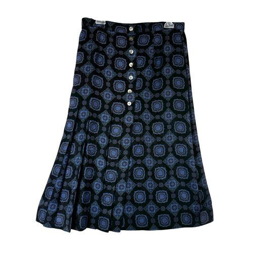 Alcott and Andrews Patterned Silk Midi Skirt-Thumbnail