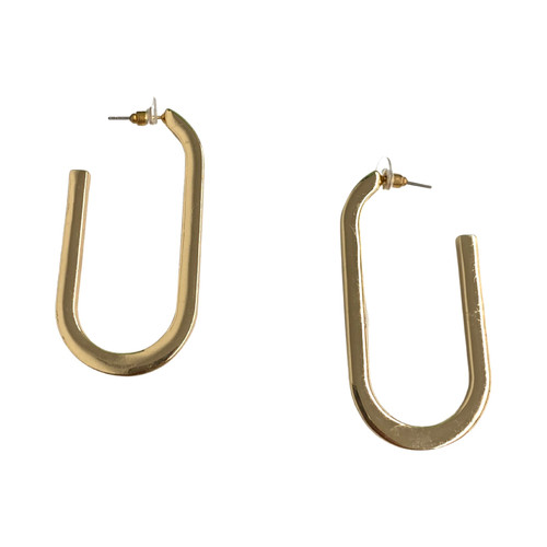 Oval Open Hoop Earrings-Thumbnail