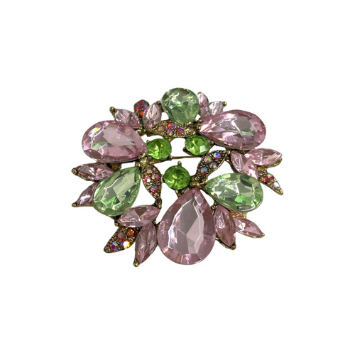 Crystal Teardrop Wreath Brooch-Thumbnail