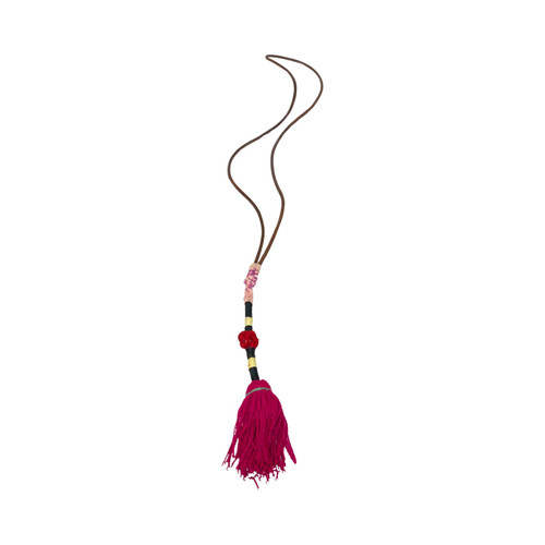 Leather Strap Tassel Necklace-Thumbnail