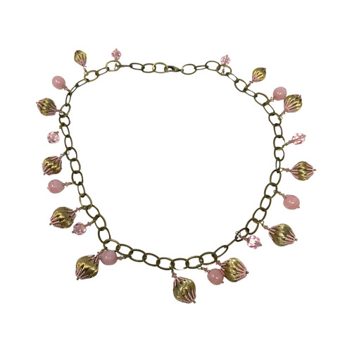 Pink Adorned Charm Necklace-Thumbnail