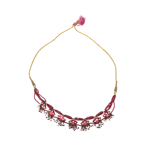 Beaded Embellished Adjustable Cord Necklace-Thumbnail