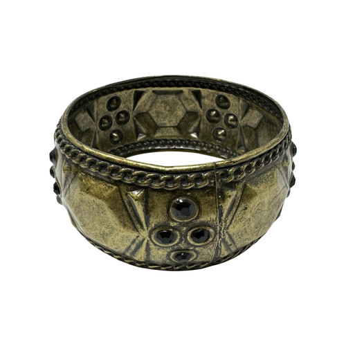 Black Rhinestone Embellished Cuff Bracelet-Thumbnail