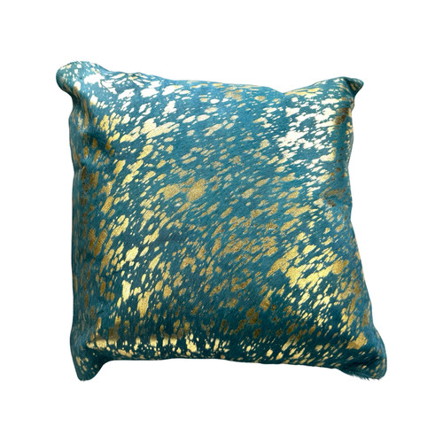Divine Home Cosmic Metallic Printed Cowhide Accent Pillow-Thumbnail