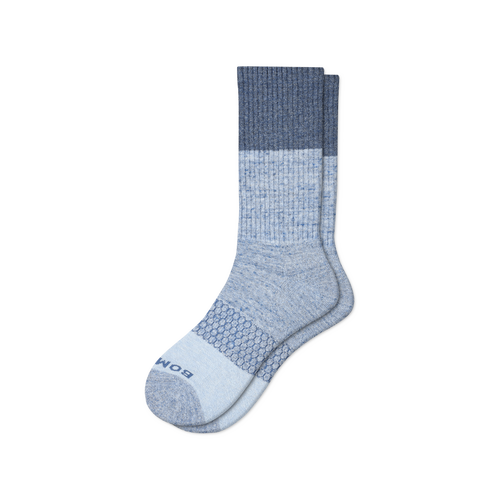 Bombas Two Toned Heather Calf Length Socks-Thumbnail