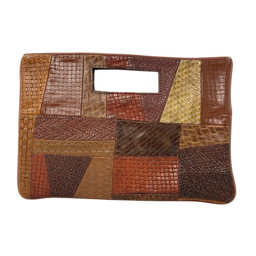 Leather Patch Clutch-Thumbnail
