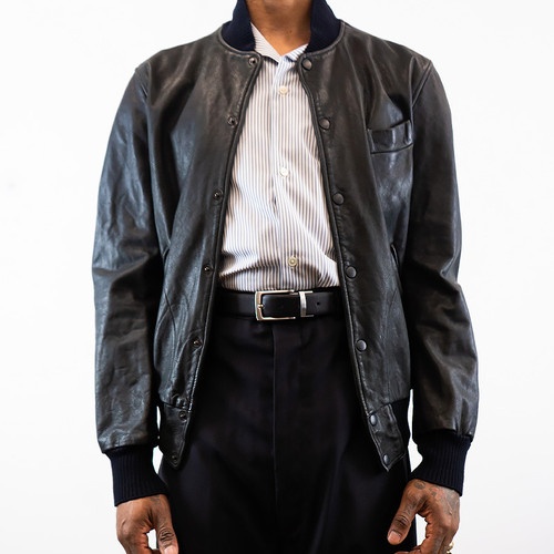 Duckie Brown The Leather Bomber Jacket-front