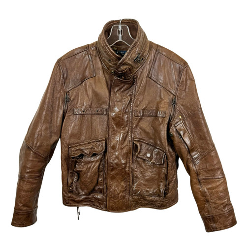 Ralph Lauren Distressed Leather Biker Jacket-Thumbnail