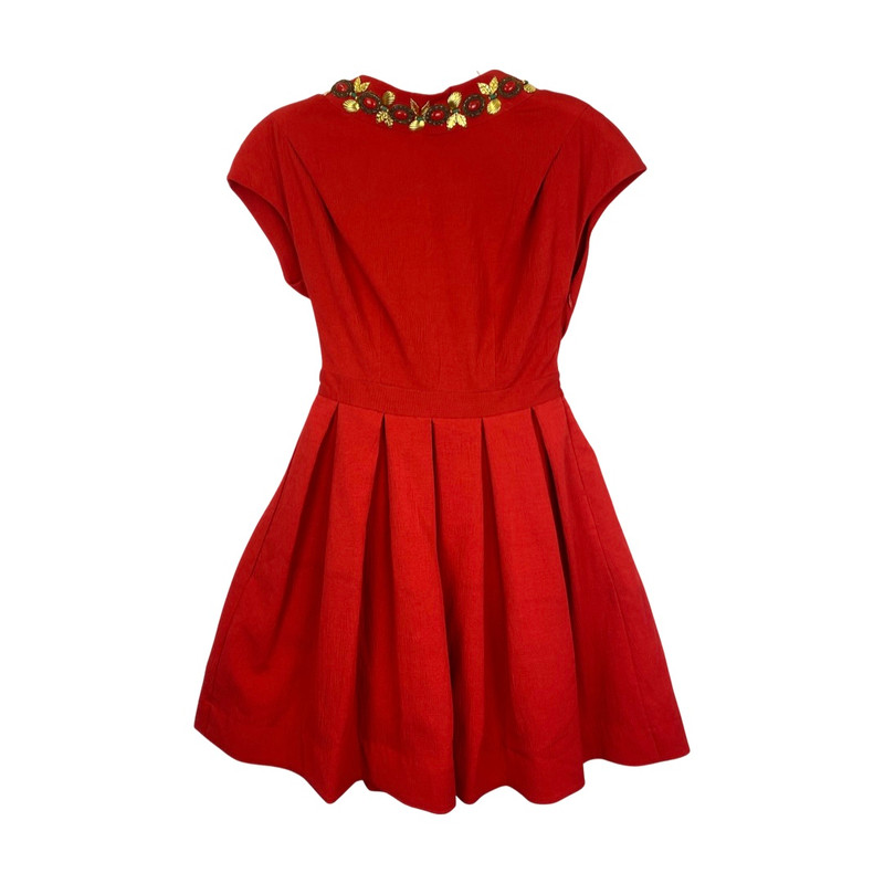 Zac Posen X Target Brocade 50's Inspired Dress-Red front