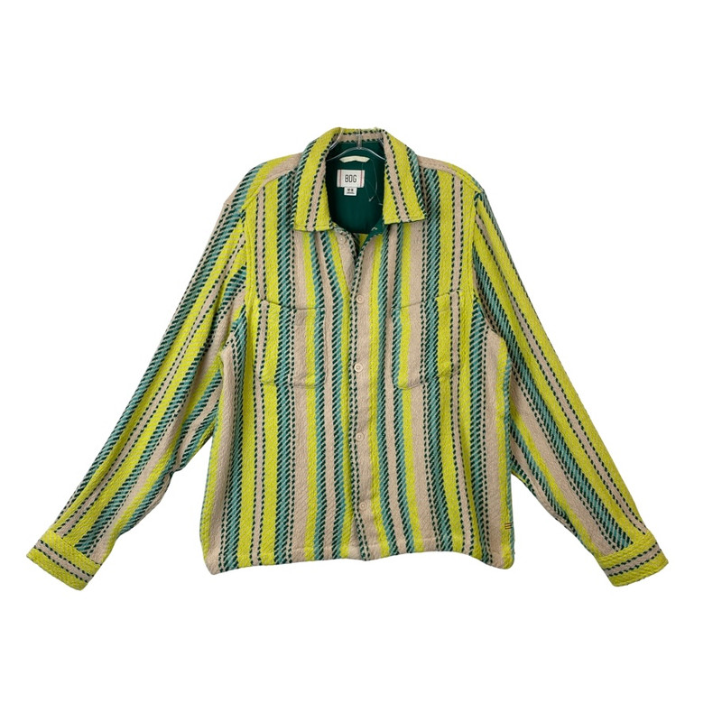 Urban Outfitters X BDG Beige Multi Stripe Weave Shirt-Thumbnail