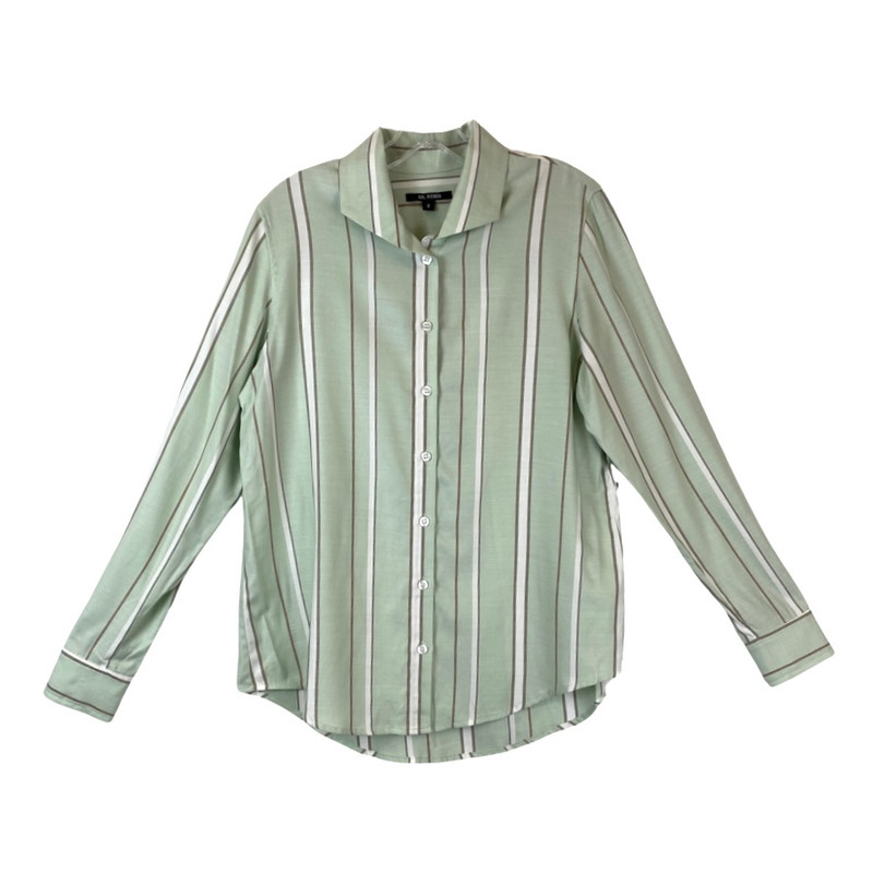 Kal Rieman Mint Stripe Box Pleat Ginna Shirt-front