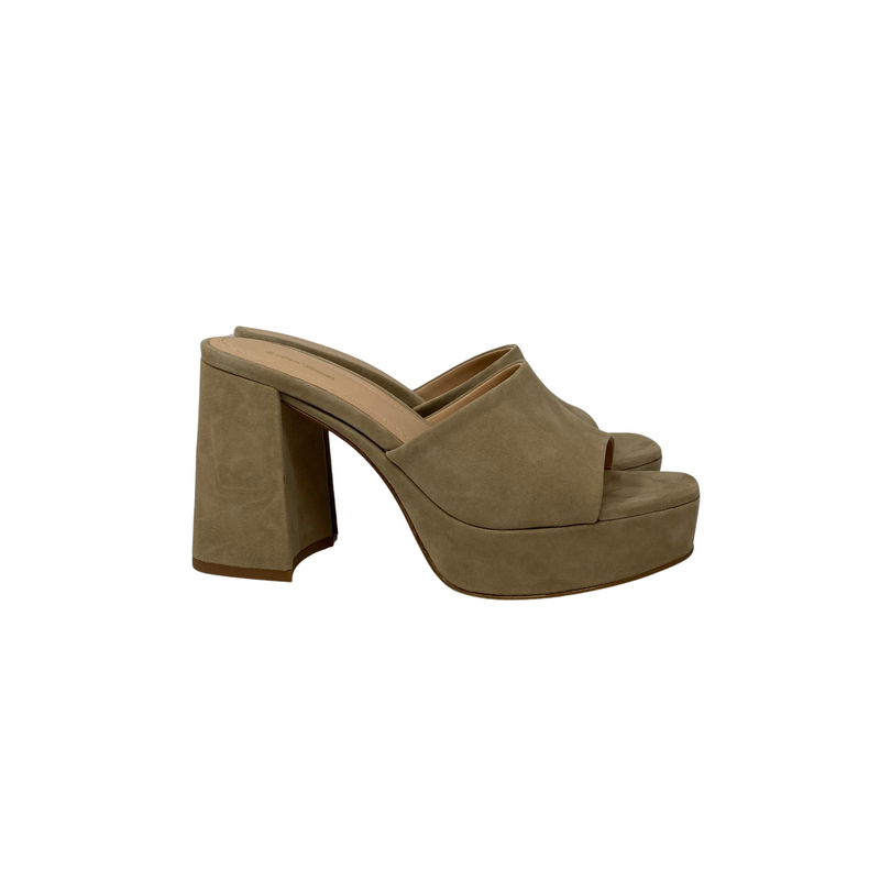 And Other Stories Open Toe Slip On Chunky Suede Heels-thumbnail