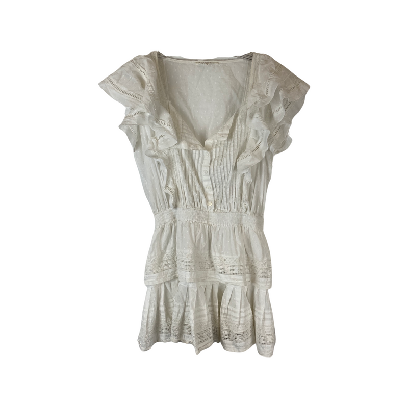 Maia Bergman Ruffle Sleeve Layered Mini Dress-front