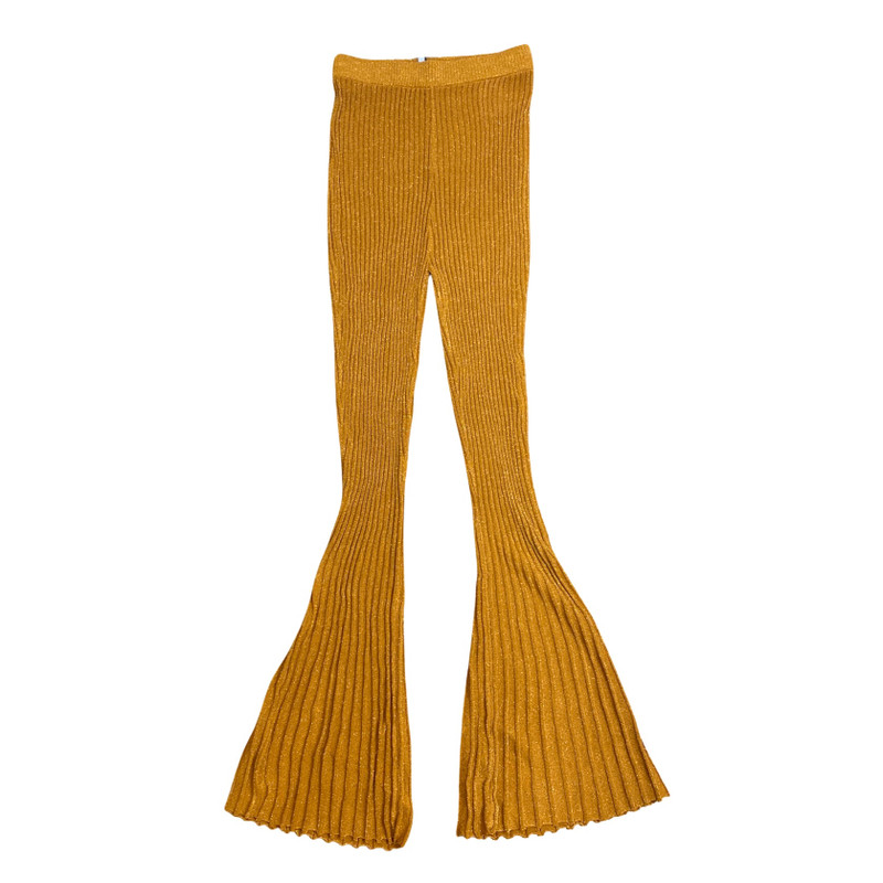 & Other Stories Ribbed Knit Glitter Flare Pants-front