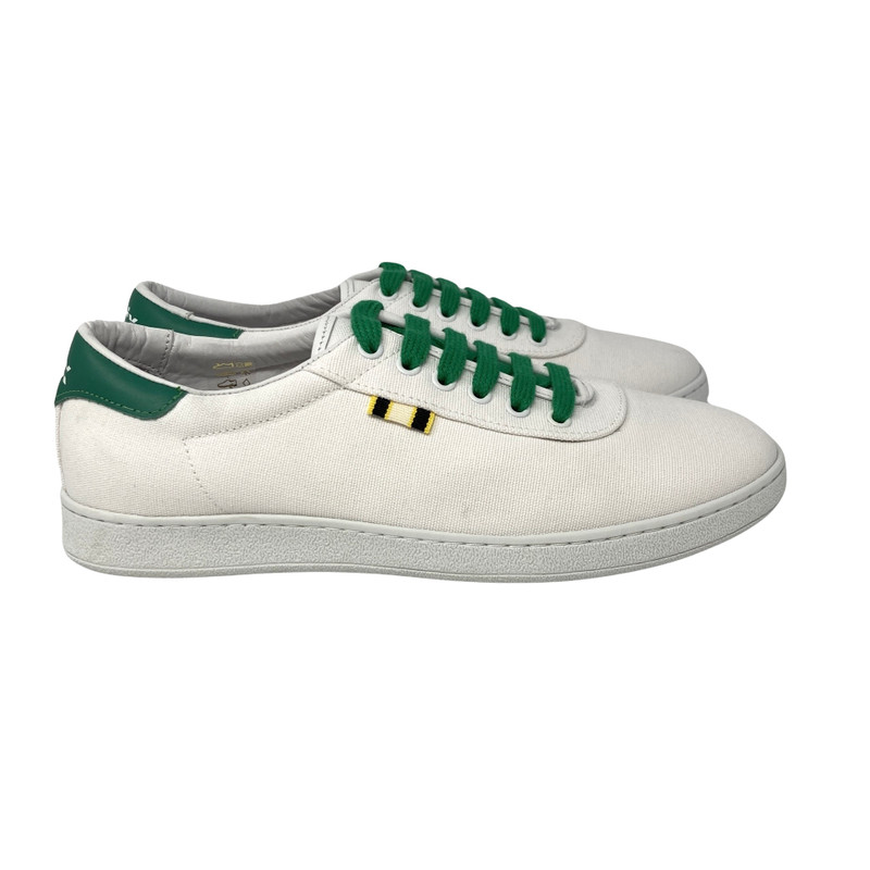 Aprix White Canvas and Kelly Green Accent Sneaker-thumbnail