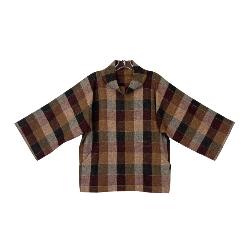 Kal Rieman Plaid Wool Popover Top-Front