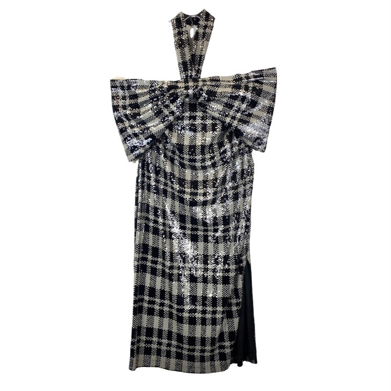 Eloquii Sequin Plaid Halter Dress-Thumbnail