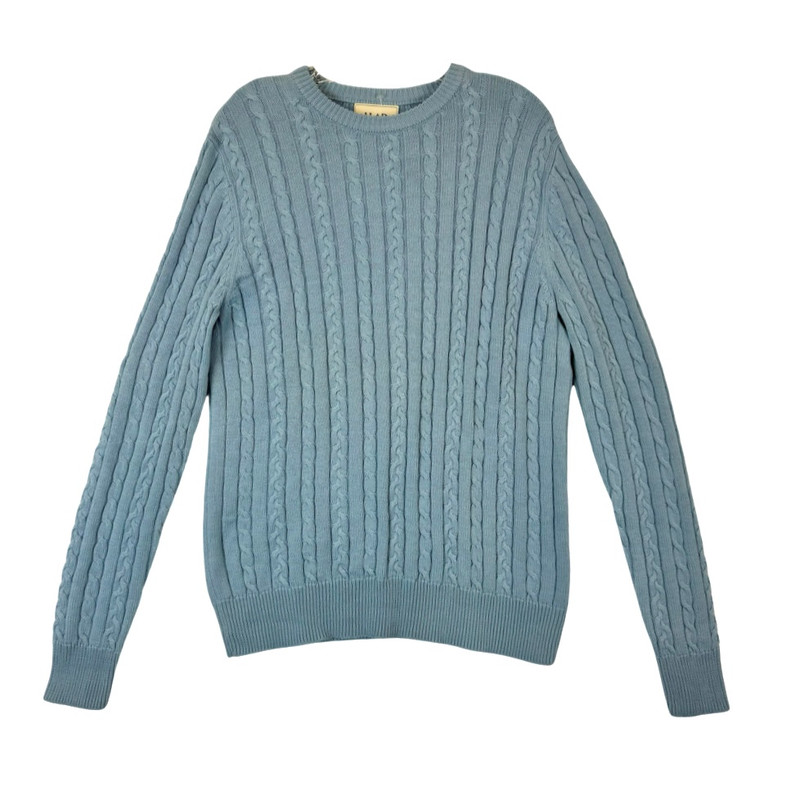 Lad by Demylee Light Blue Cable Knit Sweater-Thumbnail