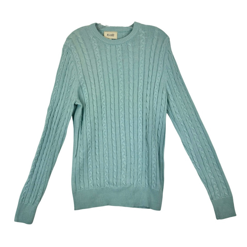 Lad by Demylee Aqua Cable Knit Sweater-Thumbnail