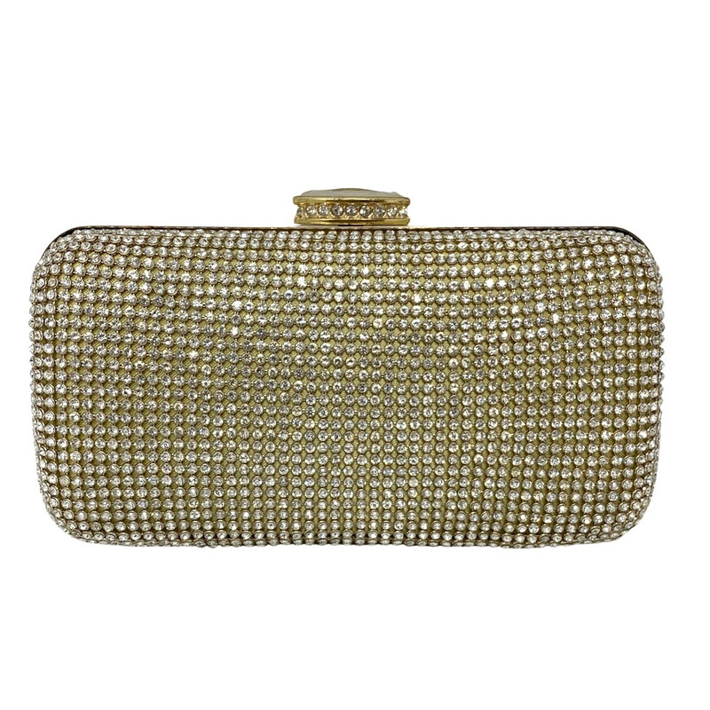 Gold Embellished Chain Strap Crossbody Clutch-Thumbnail