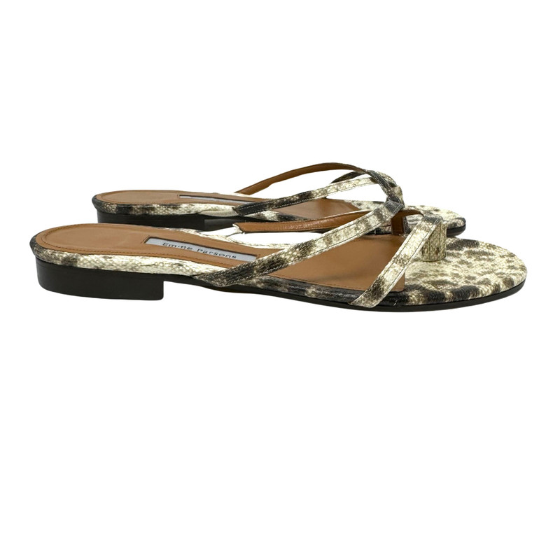 Emme Parsons Natural Embossed Lizard Sandals-Thumbnail