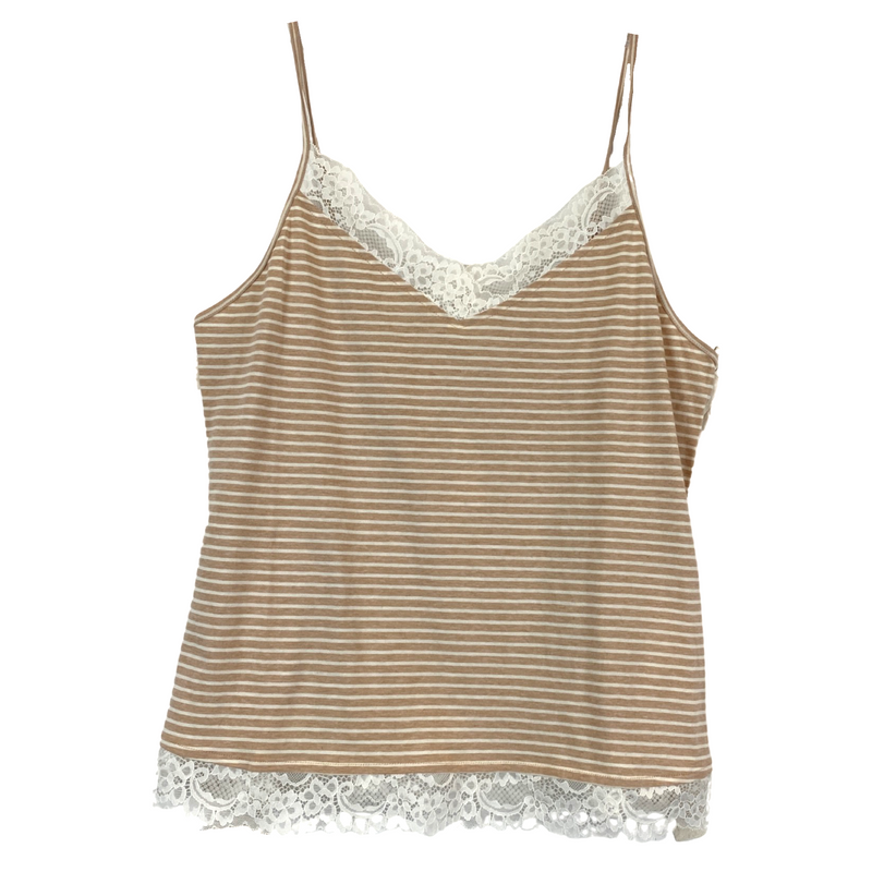 Haven Well Within Striped Lace Trim Cami-Thumbnail