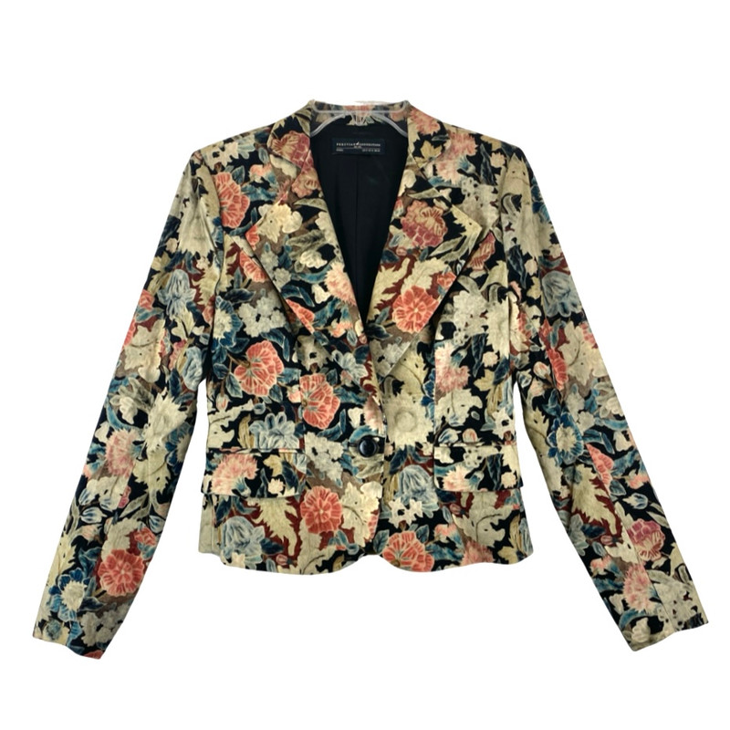 Peruvian Connection Single Breasted Floral Print Blazer-Thumbnail