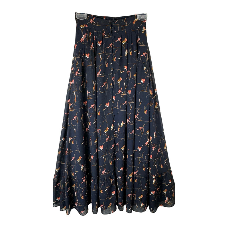 Carolina Cavour Floral A-Line Ruffle Skirt-Thumbnail