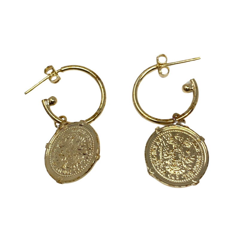 Coin Hoop Earrings-Thumbnail