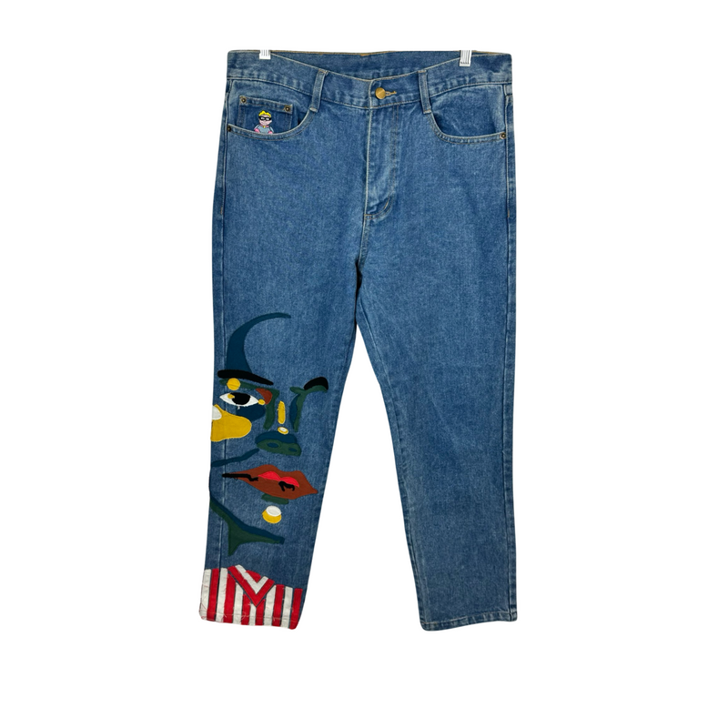 Kid Super Studios Stitched Face Denim Jeans-Thumbnail