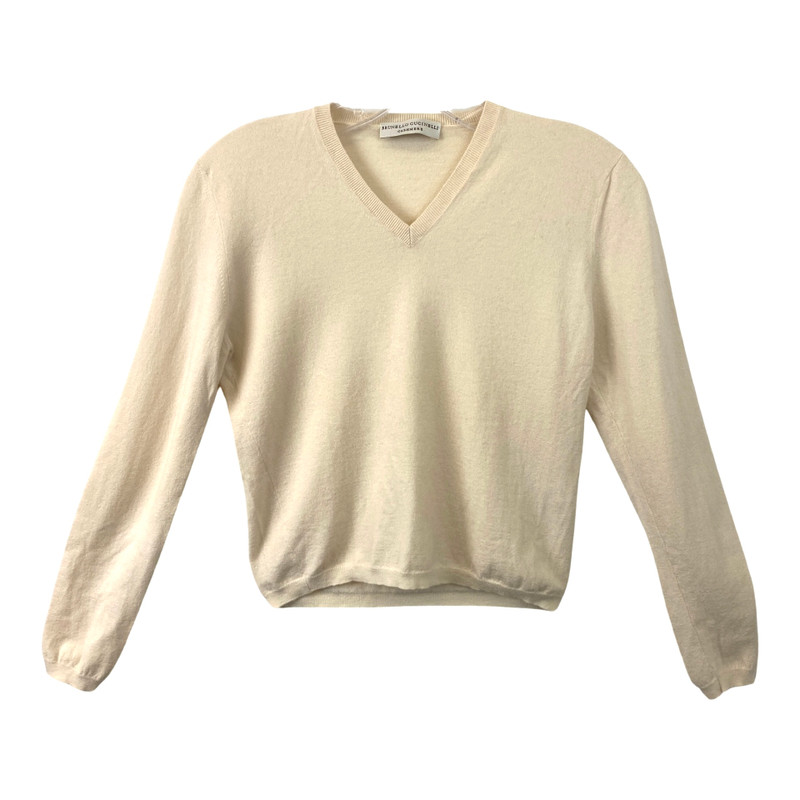 Brunello Cucinelli V Neck Cashmere Blend Sweater-front