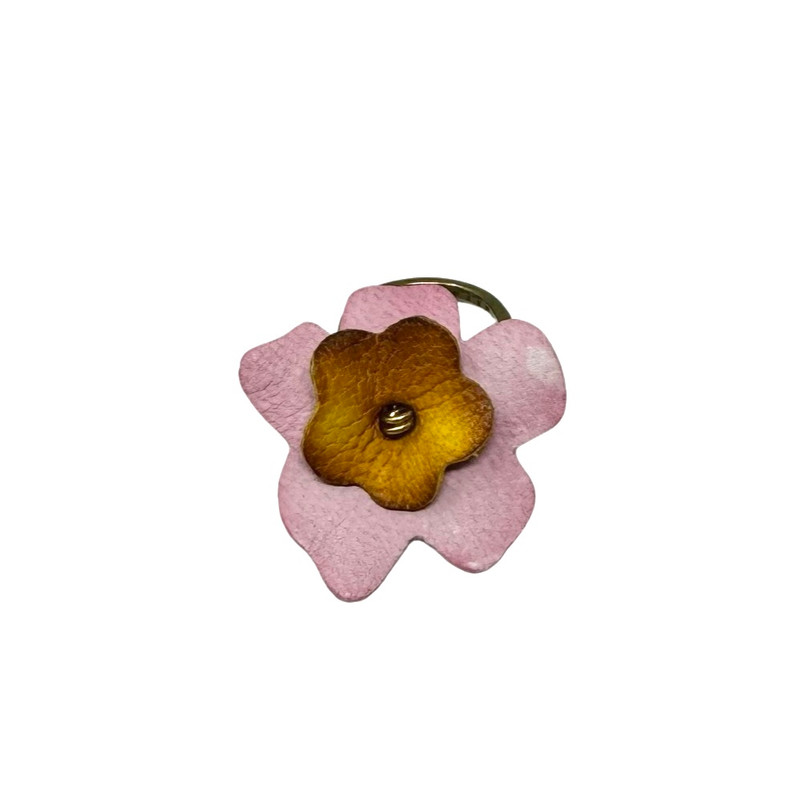 Leather Fabric Flower Ring-Thumbnail