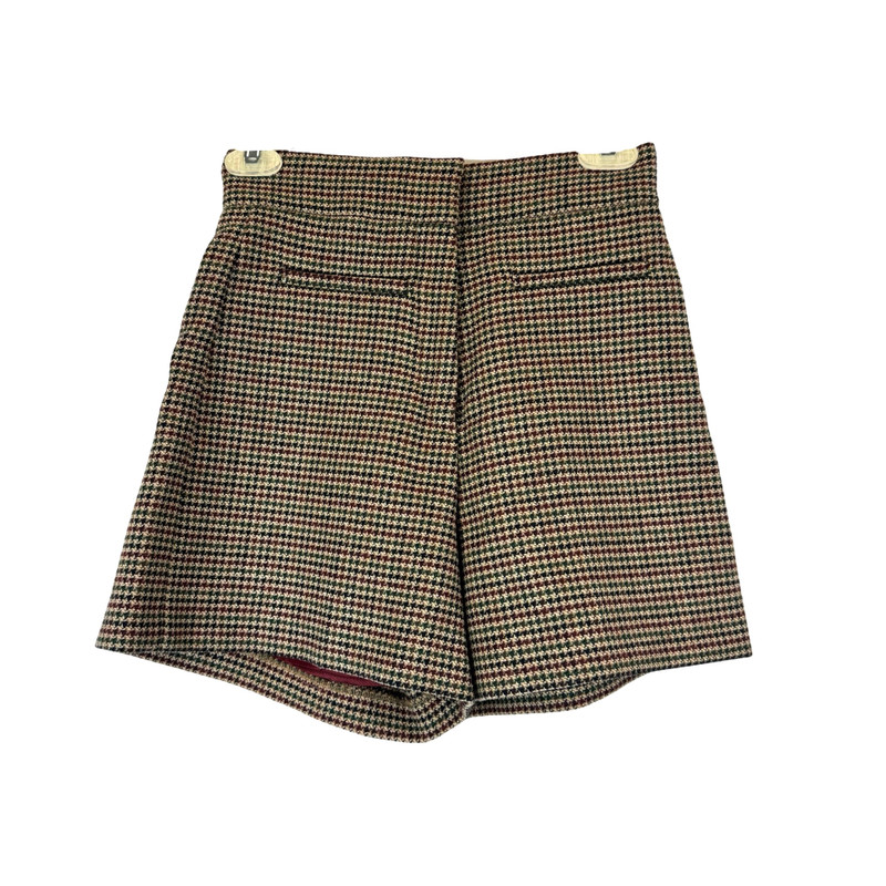 Sandro High Rise Houndstooth Wool Blend Shorts-front