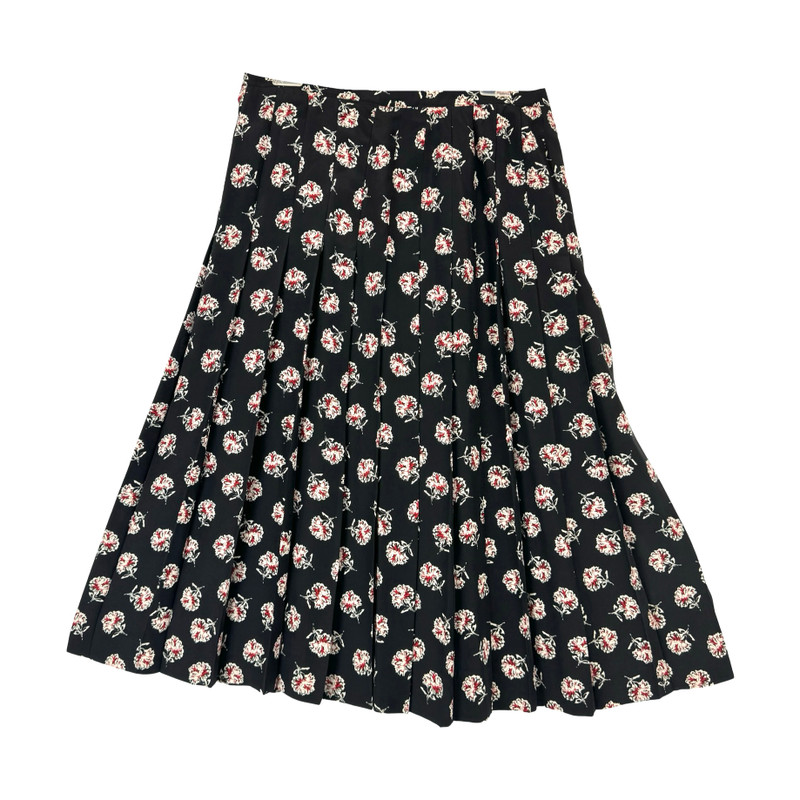 Gloria Sachs Floral Pleated Midi Skirt-Thumbnail