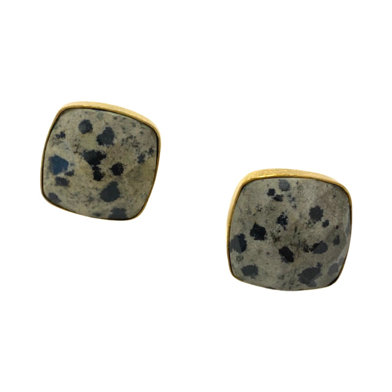 Patterned Square Stud Earrings-Thumbnail