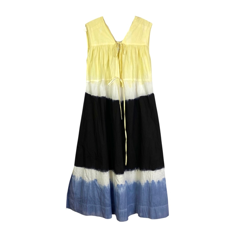 Image of Apiece Apart Yellow and Black Tie Dye Maxi Dress