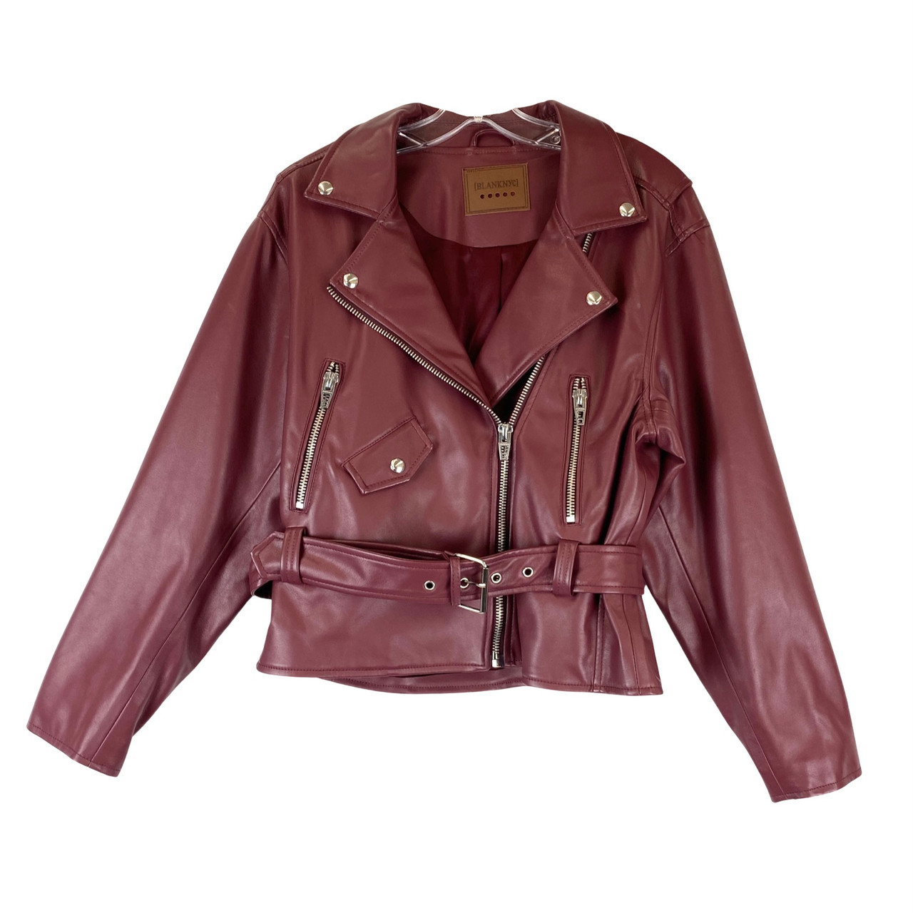 Image of BLANKNYC Faux Leather Belted Moto Jacket