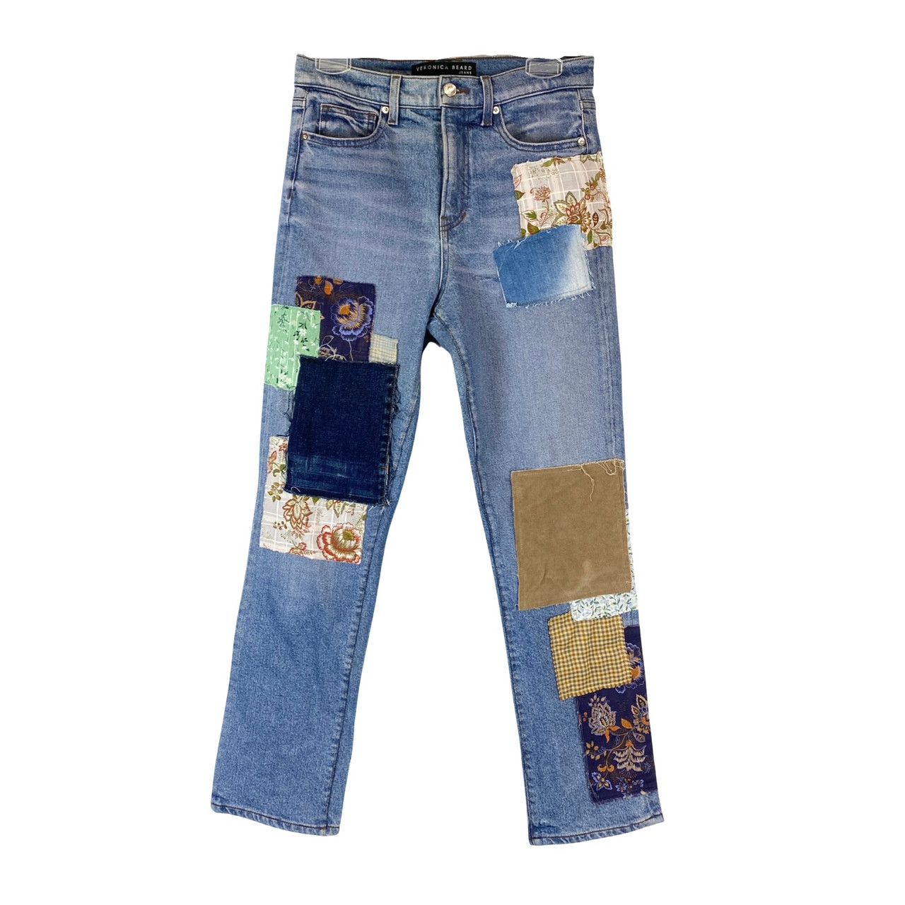 Image of Veronica Beard Patchwork Jeans
