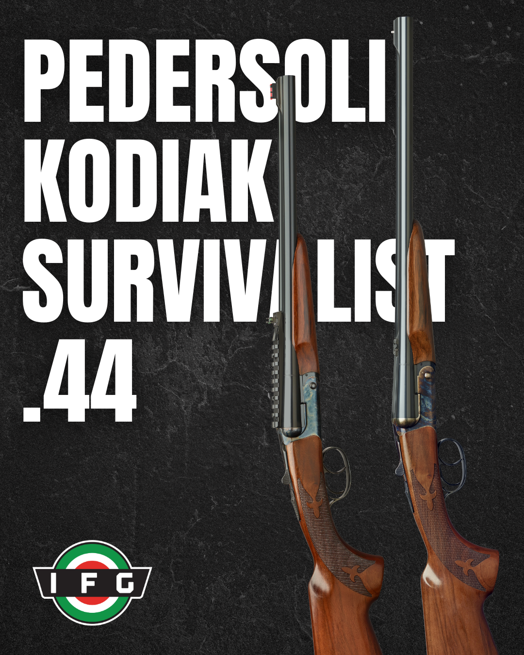 Fairground Rifles Pedersoli Launches the Kodiak Survivalist Compact Express Rifle in .44 ...