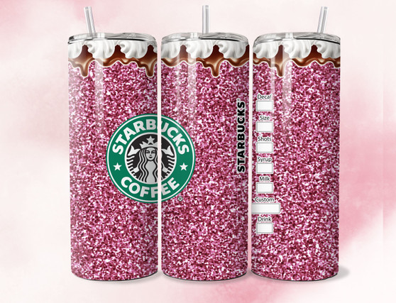 Glitter pink starbucks 20oz hot/cold tumbler