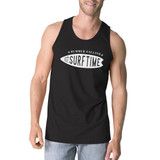 Summer Calling It's Surf Time Mens Black Tank Top