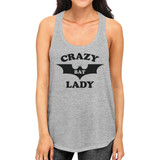 Crazy Bat Lady Womens Grey Tank Top
