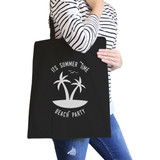 It's Summer Time Beach Party Black Canvas Bags